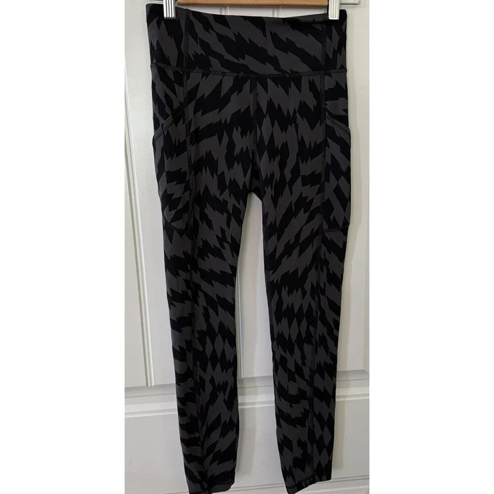 Lululemon Wunder Train High-Rise pants yoga workout black gray Size4